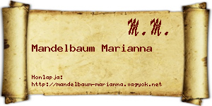 Mandelbaum Marianna névjegykártya